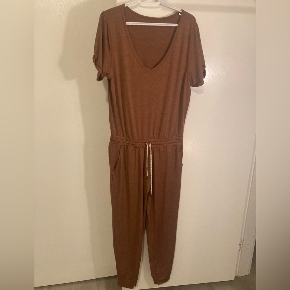 vuori brown jumpsuit
